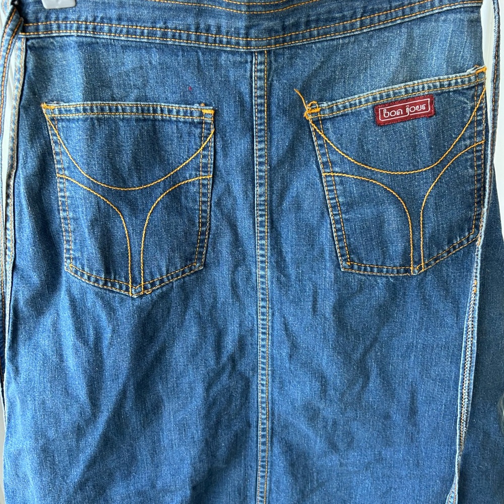 Vintage 80’s bon jour Classic Blue Denim A-Line wrap Skirt sm/md Country - Picture 3 of 3